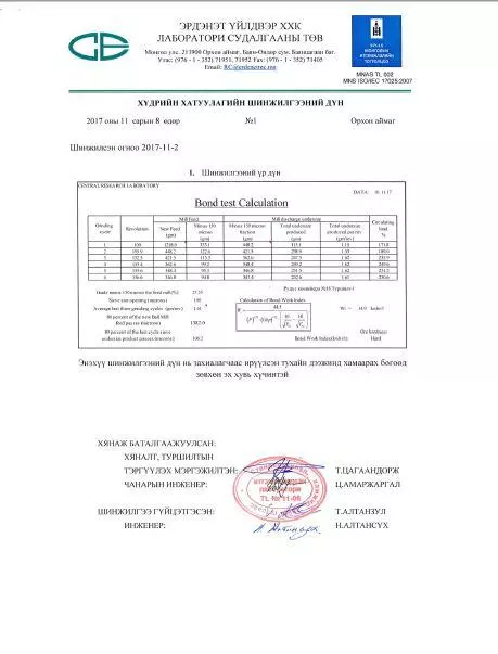 RELO Lab test Erdenet 2017
